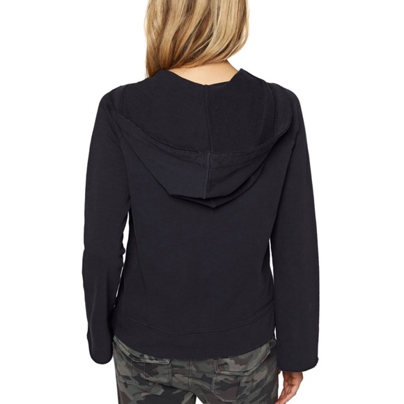 Sanctuary Nordstrom Bailey Lace Up Hoodie Dark Grey Black NEW - Picture 2 of 6